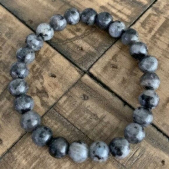 8mm Larvikite Chakra Bead Stretch Bracelet - Picture 5 of 8